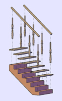 Imagen  que muestra el despiece de la escalera en tres dimensiones 2.