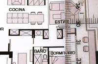 Imagen del plano amueblado de una casa.