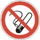 Imagen de una señal prohibiendo el tabaco.