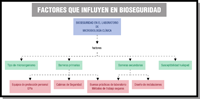 Esquema en el que se muestran todos los factores que influyen en la bioseguridad, tanto barreras primarias como secundarias. Se puede apreciar que la ejecución de las técnicas de laboratorio está considerada en ambos grupos de contención.