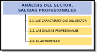 Se recogen las distintas salidas profesionales en el sector de la Educación infantil: Características del sector, en el ámbito privado , en el ámbito público, y el autoempleo. 