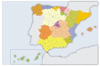 Mapa político de España.