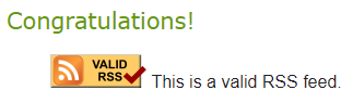 Logotipo de RSS Feed Validado en el validador del W3C