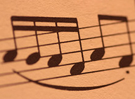 Notation Fotografía de Partitura con notación musical.