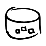 Base de datos. Dibujo sencillo que representa una base de datos.
