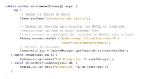 Imagen del código para conectar a una base de datos MySQL.