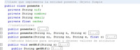 Código java que muestra la clase ponente.