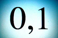 Número decimal. Cero coma uno.